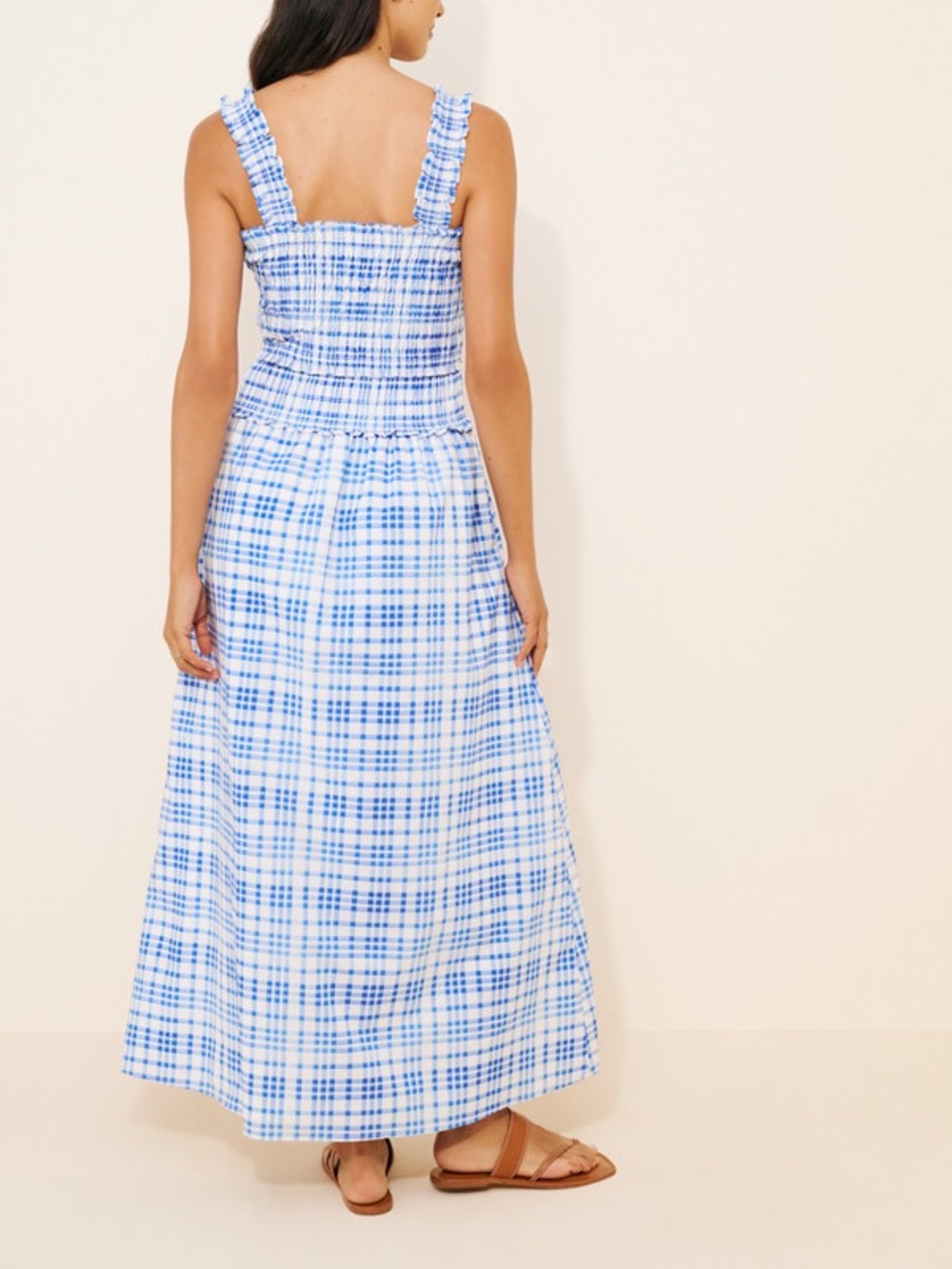 Hill House Plus Size The Azalea Maxi Nap Dress in Blue Watercolor Gingham - Picture 2 of 11
